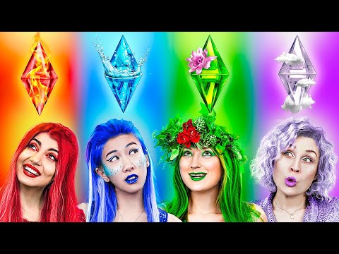 Fire Girl, Water Girl, Air Girl and Earth Girl / Four Elements in Real Life