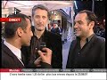 le r�alisateur antoine decaunes et l'interpr�te de coluche, fran�ois xavier demaison r�pondent au journaliste d'it�l� olivier benkemoun