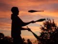 Juggling Jablonec clubs and yoyo