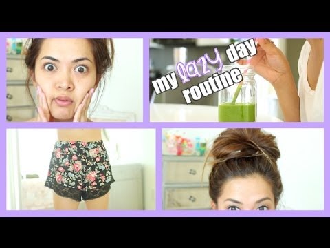 My Lazy Day Routine ♡ breakfast, skincare, makeup, hair + outfit!