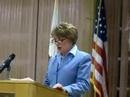 norwell town clerk candidate patricia anderson speaks about why she wants the job at a candidates' forumn sponsored by the norwell chamber of commerce tuesday night.