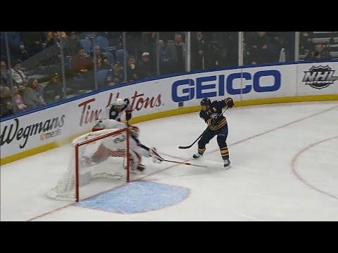 Video: Unlucky bounce off boards gives Okposo easiest goal of the season against Blue Jackets