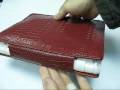 PDair Leather Case for Asus Eee PC 900/900A/900HA/900HD - Book Type (Red/Crocodile Pattern)