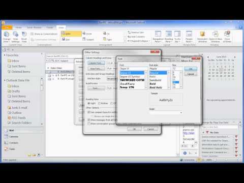 how to adjust font size in outlook
