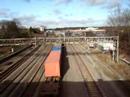 Goods train travels past Northwick Park in London