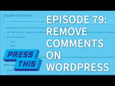 how to remove comments from wordpress