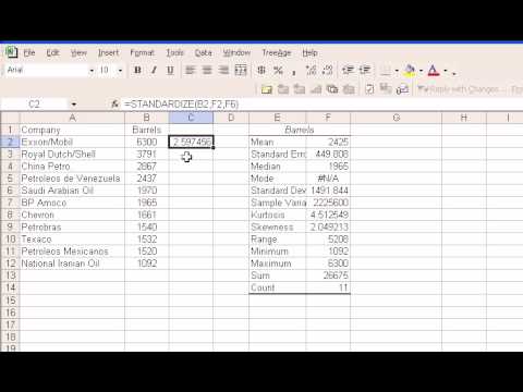 how to determine z score in excel