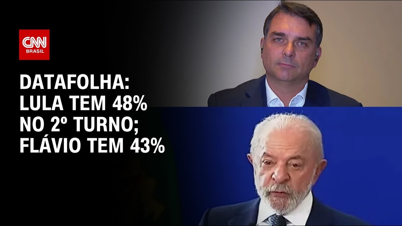 Lula tem 48% das intenções de voto no 2º turno; Flávio tem 43%, diz Datafolha | HORA H