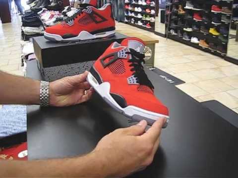 jordan 4 fire red on feet