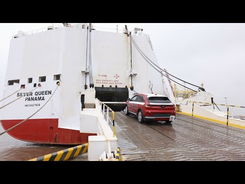 Toàn cảnh 999 chiếc VinFast VF 8 lên tàu xuất khẩu sang Mỹ