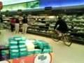 Jacko riding around sainsburys..