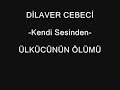 Meşhur Türkiyem isimli şiirin yazarı Dilaver CEBECİ Ülkücünün Ölümü isimli şiirini okuyor...ÜLKÜCÜNÜN ÖLÜMÜErguvan bakışlı bir akşam üstü,Bir büyük caddede vurdular beni,Neon lambaları yeni yanmıştı,Yanımdan insanlar geçiyordu...Beyaz gömleğimde al kan lekesi,Gittikçe büyüyordu sımsıcak.Rüzgarlar ılıktı, mevsim bahardı,Erikler çiçek açıyordu...Kurudu dudaklarım, yandı yüreğimYumdum avuçlarımı, tuttum çölleri...Bir ıssız ormanda, bir berrak gölden,Ürkek ceylanlar su içiyordu....Bu duvar dibine yattım upuzunO mavi ışıkta kaldı gözlerim.Göğsü kaba mor dağların başında,Telaşlı kartallar uçuyordu...Erguvan bakışlı bir akşam üstü,Bir büyük caddede vurdular beni.Neon lamları yeni yanmıştı,Yanımdan insanlar geçiyordu...Dilaver Cebeci