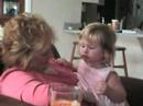 gammy shared her orange soda with leah when she was here... hilarity ensued.