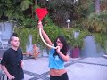 eva angelina doing a beer bong with nate
