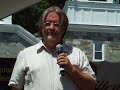 Matt Groening salutes the crowd in Springfield, Vermont just prior to his walk down the yellow carpet to the World Premiere of the Simpsons Movie. 