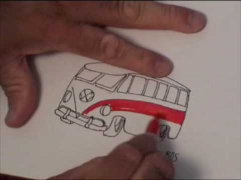 how to draw vw camper van