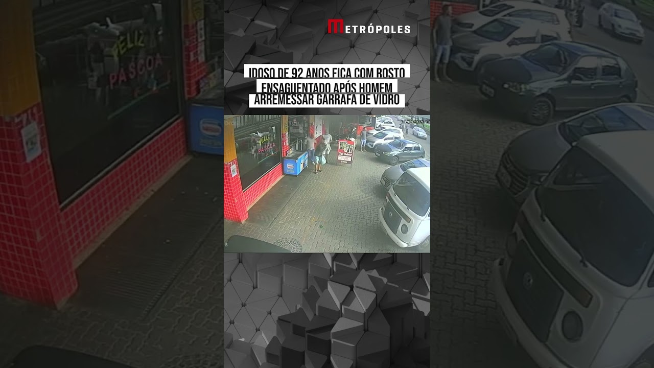 Veja: homem joga garrafa de vidro em idoso de 92 anos