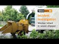 Worker pulled through woodchipper