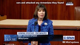 US Rep. Jackie Speier, Floor Speech Captions on Baku Pogroms