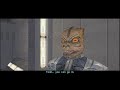although you gave the ebon hawk back to it's original owner, surprisingly, you're able to go back and chat with some of your crew (must be another bug in the game).

after much thought, you come to decide which path to take in your journey to learn more about the force.

once done, you leave again and head out towards the refugee sector, where you hope to do more to 'get noticed' by the exchange.

while i've taken the path of light, it doesn't hurt to take a little detour into the shadow. ;-)