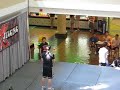 Brian flips into a juggle.