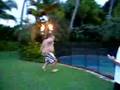 Fat man jumps 4ft fence