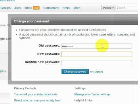 how to reset linkedin password