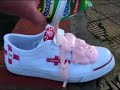 my st george dunlop greenflash plimsolls covered in strawberry custard. strawberry custard coloured greenflash.been wearing dunlop greenflash for many years they are so comfortable to wear & look coolhttp://www.flickr.com/photos/10651509@N08/