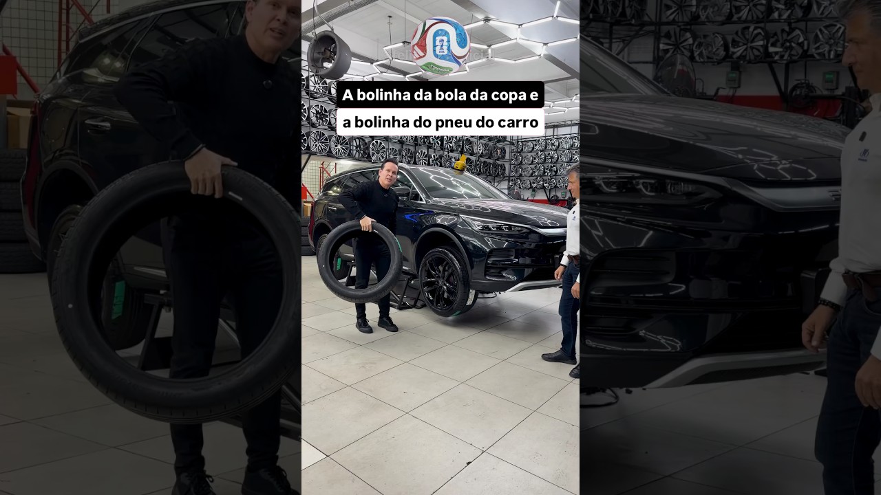 A bolinha da bola da copa e a bolinha do pneu do carro