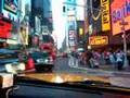 in a taxi on Times Square to Milford Plaza