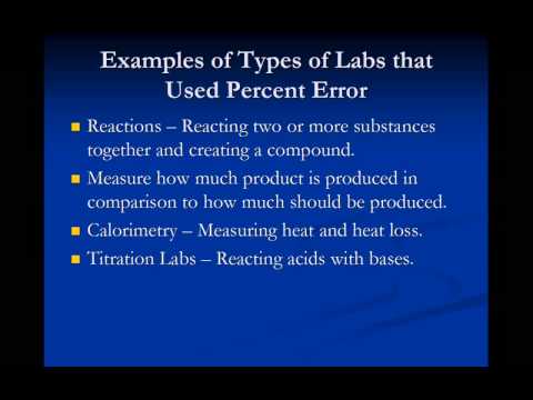 how to calculate percent error