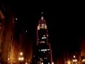 Torre do prédio do Banespa com enfeites de Natal