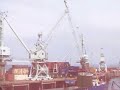 Dockside cranes load different objects