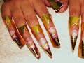 ACRYLIC NAILS Pink and gold  FRENCH