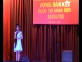 Trong vòng thi bán kết cuộc thi hùng biện của ĐH Luật Hà Nội, phần lớn các thí sinh đều đem đến bất ngờ cho ban giám khảo về khả năng hùng biện thông minh của mình. Nữ sinh Nguyễn Thị Ngọc Anh (ĐH Luật Hà Nội) đã rất thành công khi hùng biện về lối sống và văn hóa ứng xử của sao Việt (Ảnh: Phạm Thịnh) Các thí sinh lần lượt lên bốc thăm để chọn chủ đề thuyết trình của mình liên quan đến những vấn đề nổi cộm trong xã hội và đời sống học sinh sinh viên hiện nay. Dù chọn phải chủ đề không hề dễ dàng 