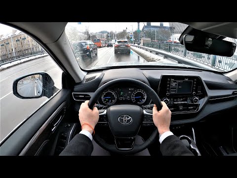toyota highlander executive hybrid 248hp pov test drive fuel consumption check