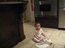 marlee, always stealing my dish towel! check out her bum sliding, she's a pro just like her brother!