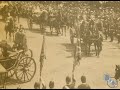 In 1897 Queen Victoria celebrated her 60th year as monarch. A spectacular event was staged in London with a processional route lined with troops from all corners of the Empire and millions of the Queen's subjects. It was the media event of the decade, and the pioneer filmmakers fought for the best positions. A large number of their films survive and are preserved in the BFI National Archive, including this sequence which has been restored with its original tinting. Look out for Queen Victoria herself, sitting under a white parasol in the final carriage, drawn by no less than eight horses (1:40). 'A Royal Occasion: From Queen Victoria to Elizabeth II' is available now on BFI DVD - www.amazon.co.uk