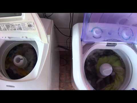 Lavadoras - Aproveitei q hj dia 20/03 Deu um solsinho e fui Lavar as roupas de cama e Toalhas Ltc 07 Lavando Um edredom Solteiro E Um Cobertor De solteiro Tbm A Lavagem ...