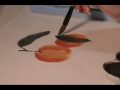Amy Doing a Tangerine Still Life in Sumi-e Style on Double Xuan, the Use of Paperweight