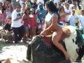 hot girl riding mechanical bull