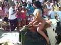 hot girl riding mechanical bull