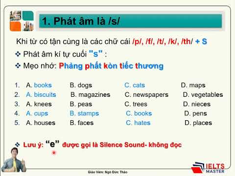 Chuyên Đề: Cách phát âm /s/, /iz/, /z/ (THPTQG) - THCS & THPT Phạm Ngũ Lão và IELTS Master HCM