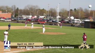 Argos Boys Baseball vs. Bowman Academy