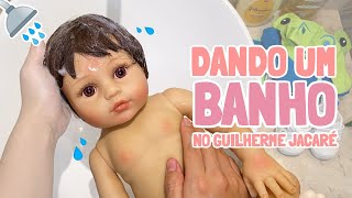 Bebê Reborn Guilherme Jacaré – Como dar banho?🚿