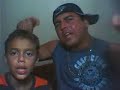 Mc.Jukley e KleytonBoy, pai e filho, cantando:  RAP PARA OS FALSOS MCs