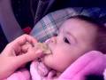 Ariella is eating lunch