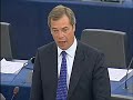 ► European Parliament, Strasbourg - 15 July 2009. It is the end of the Czech Presidency of the EU Council and Czech Prime Minister Jan Fischer is making his final address to the European Parliament. Nigel Farage MEP, UKIP leader and co-president of the 'Europe of Freedom and Democracy' group addresses the house. After Farage's intervention EU Commission president Barroso asks whether flags are allowed in the house, referring to Farage's small UK flag, and places an EU flag in front of him. .................................. ► Credits: Video: European Parliament Audio-visual Library Music: Kingmaker (Abbey Road) .................................. ► EU Member States: Austria, Belgium, Bulgaria, Cyprus, Czech Republic, Germany, Denmark, Estonia, Spain, Finland, France, Greece, Hungary, Ireland, Italy, Latvia, Lithuania, Luxembourg, Malta, Netherlands, Poland, Portugal, Romania, Slovakia, Slovenia, Sweden, United Kingdom ♦ Other states in Europe: Switzerland, Iceland, Norway, Faroes, Andorra, Monaco, Liechtenstein, San Marino, Russia, Ukraine, Moldova, Transdniestria (Transnistria), Belarus, Turkey, Croatia, Bosnia-Herzegovina, Serbia, Montenegro, Albania, Kosovo, Abkhazia, South Ossetia.