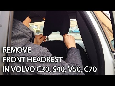 How to remove front headrest and fold front seat in Volvo C30, S40, V50, C70