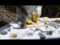 How to grill salmon, vegetables and pineapple